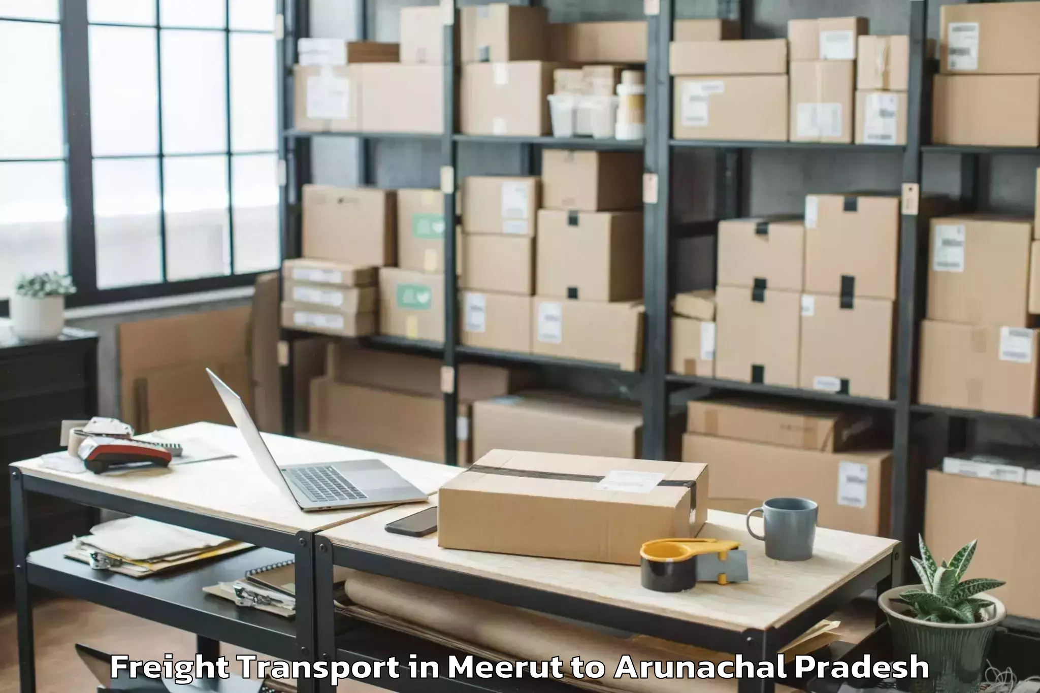 Professional Meerut to Lazu Freight Transport